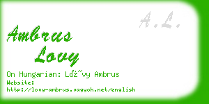 ambrus lovy business card